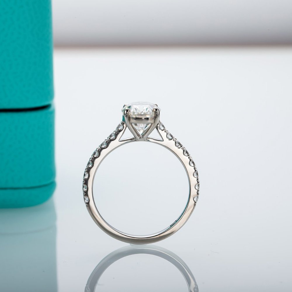Certified 2.48ct. t.w. Moissanite Diamond Oval Engagement Ring NEW - Picture 5 of 16